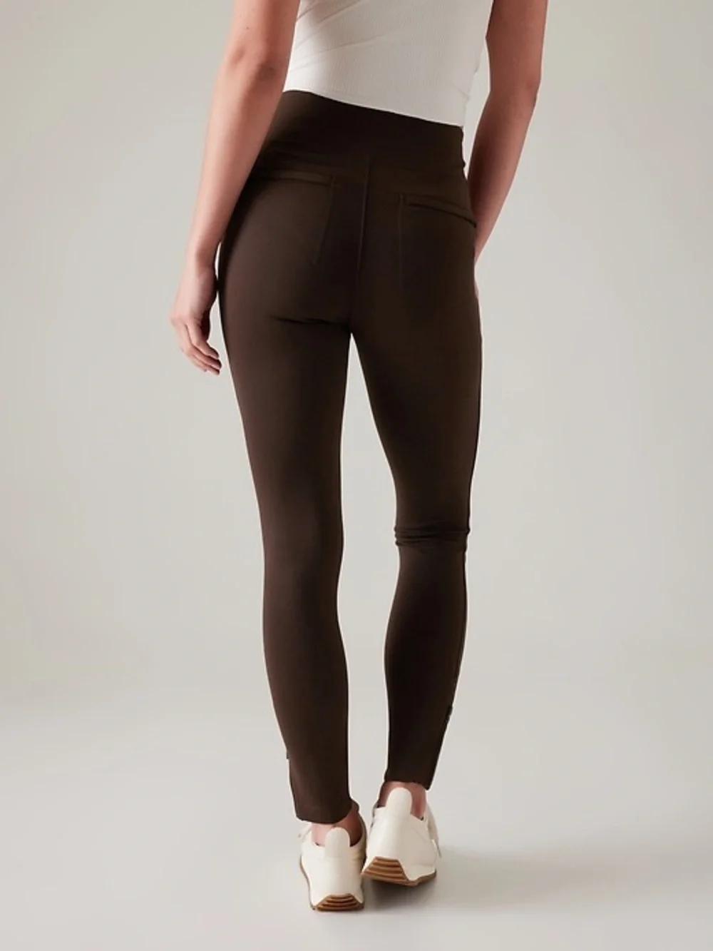 Athleta Delancey Skyline Tight Brown Ankle Zip Leggings XS brown